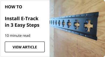 E-track installed on a trailer wall.